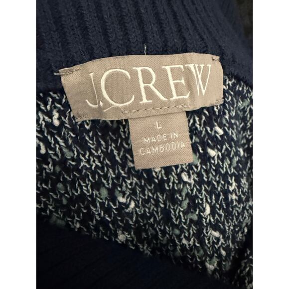 J. Crew Marled Sailor-collar Cardigan Women's L Preppy - Picture 9 of 11